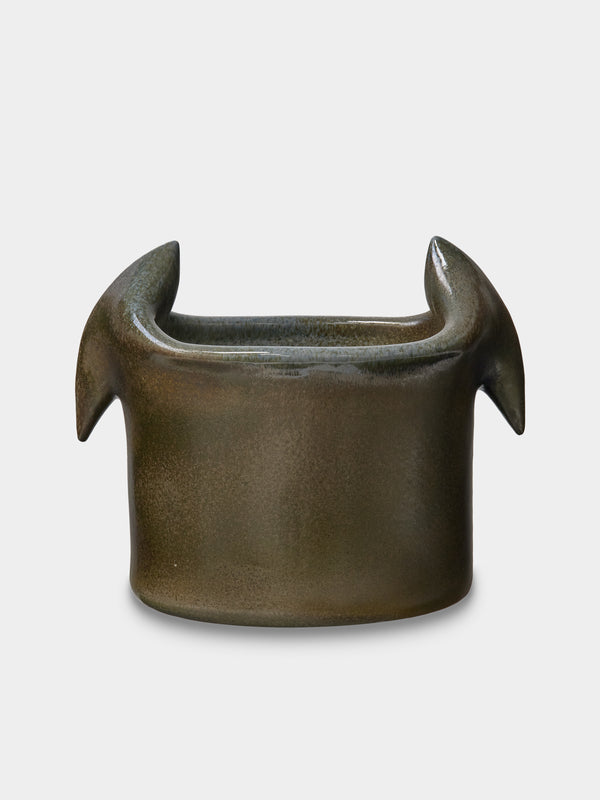 Ruth King - Spurs Hand-Built Ceramic Bowl - Black - ABASK - 