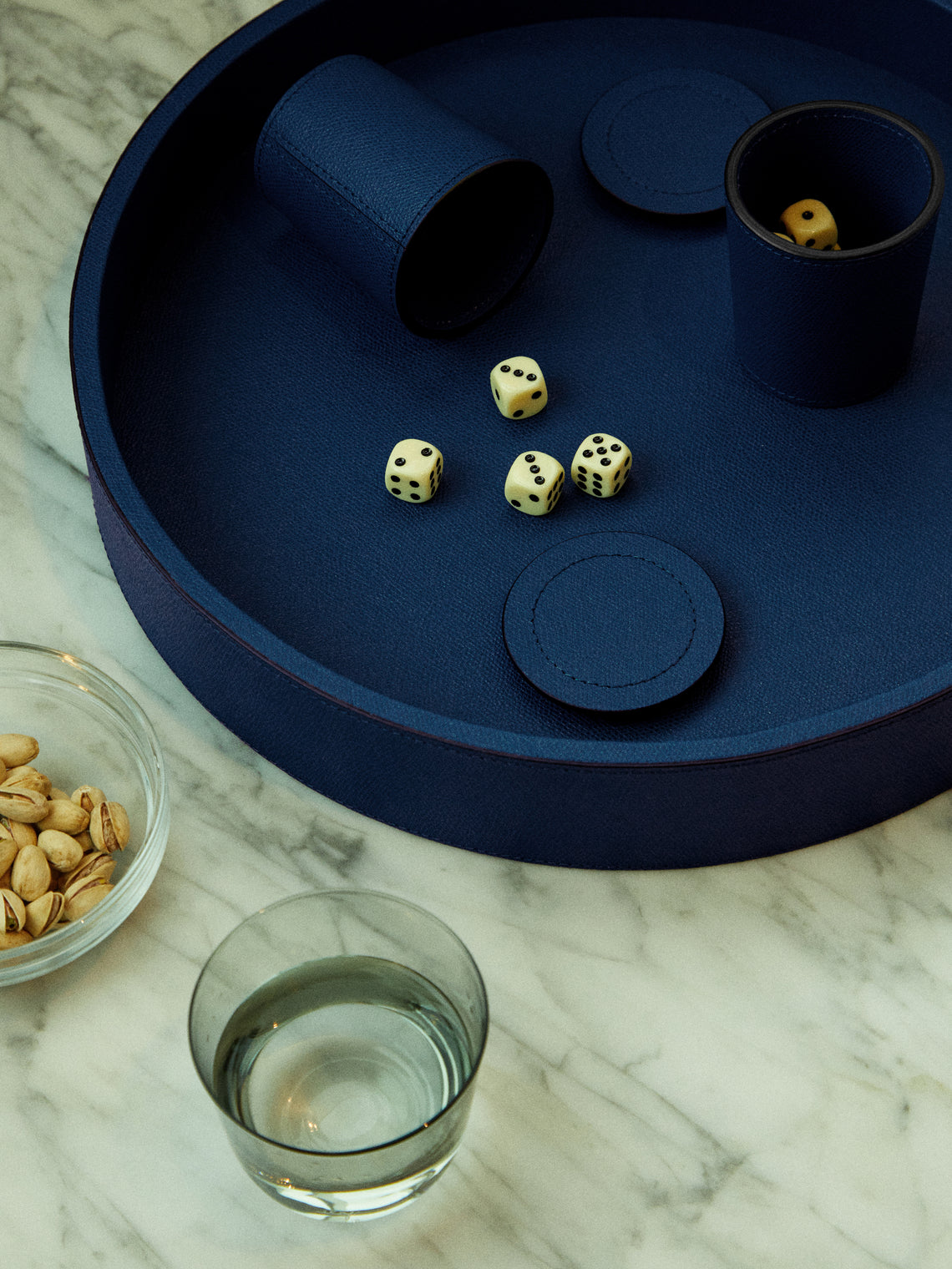 Giobagnara - Arena Leather Dice Set - Blue - ABASK