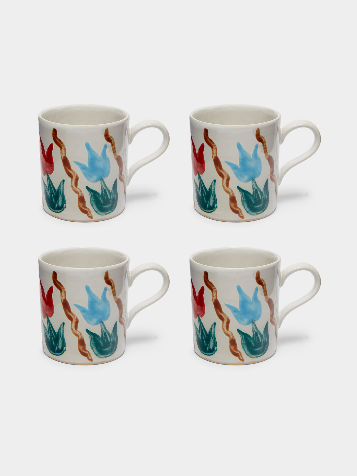 Zsuzsanna Nyul - Hand-Painted Ceramic Mug (Set of 4) - Multiple - ABASK