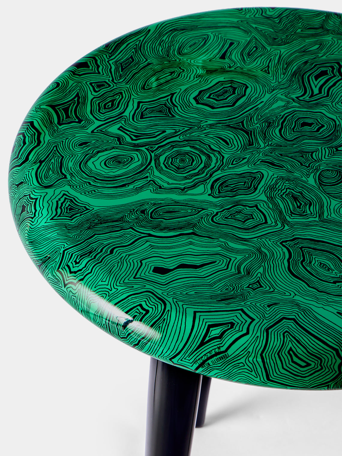 Fornasetti - Serratura su Malachite Wood and Iron Stool - Green - ABASK