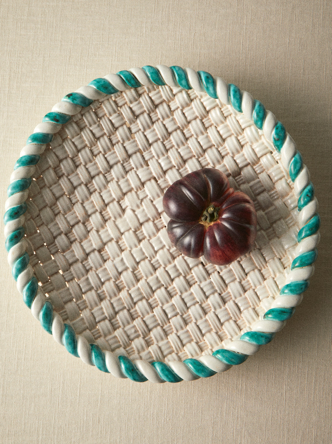 Antique and Vintage - 1930s SAINT RODGOND FLAT DISH - White - ABASK