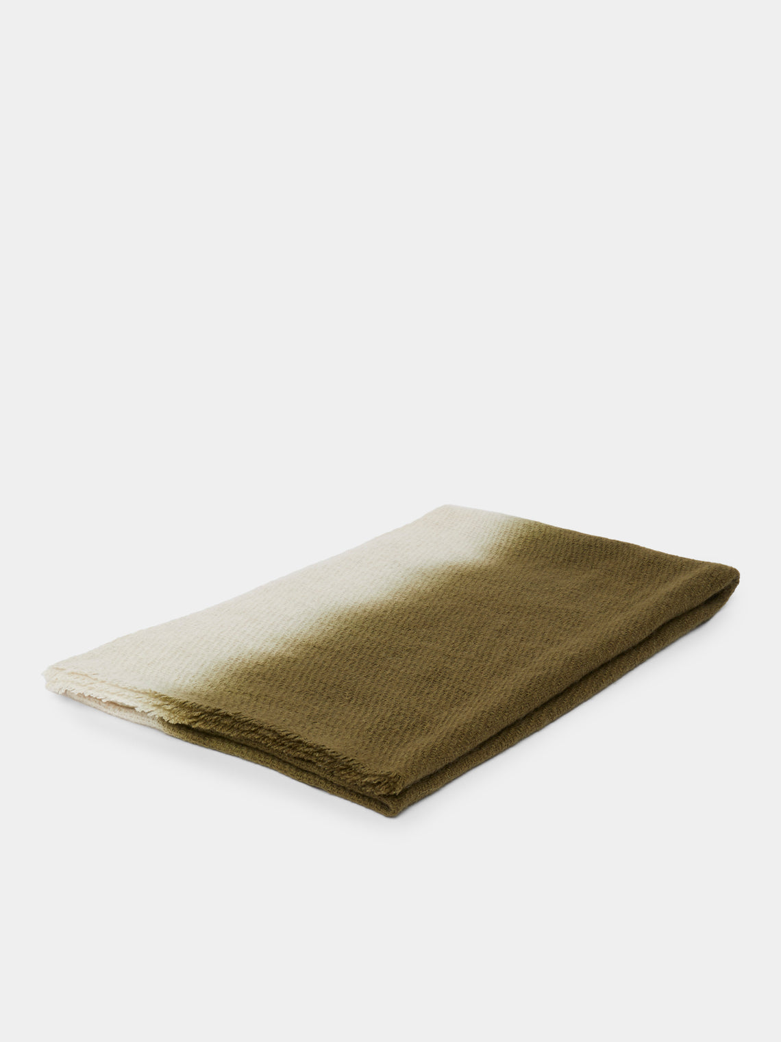 Me & K - Cashmere Ombré-Border Scarf | One Size - Green - ABASK