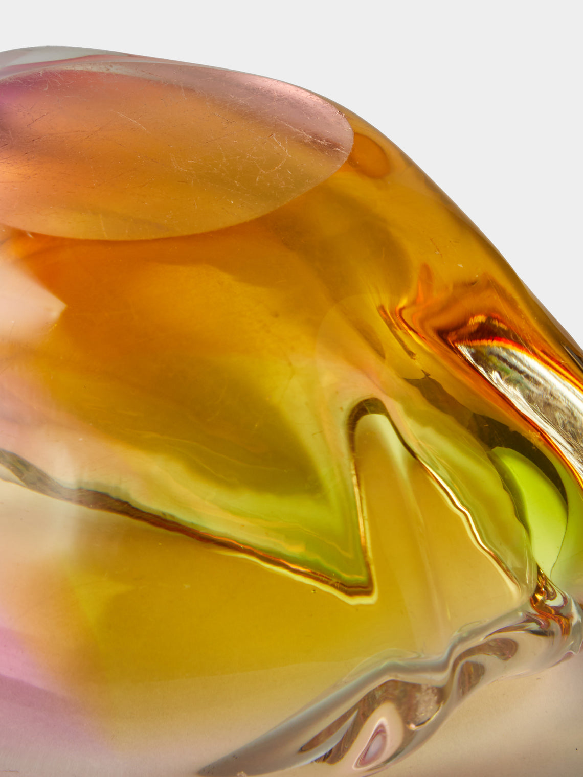 Antique and Vintage - Mid-Century Czech Glass Ashtray - Pink - ABASK