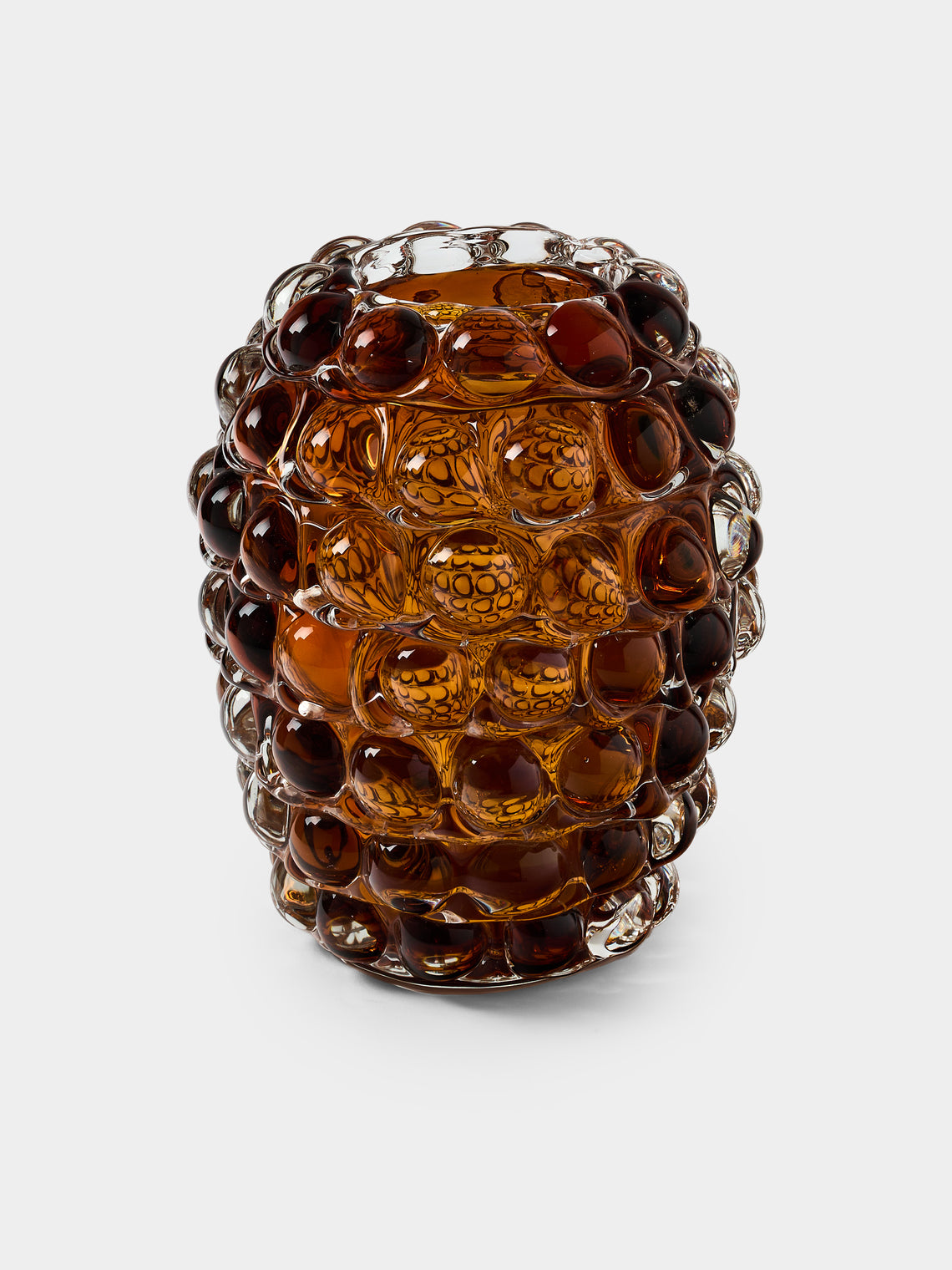 Yali Glass - Boboli Hand-Blown Murano Glass Vase (8.5in/22cm) - Brown - ABASK - 