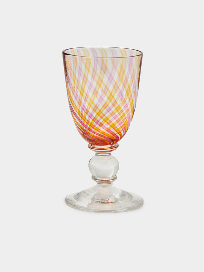 Emsie Sharp - Hand-Blown Striped Wine Glass -  - ABASK - 