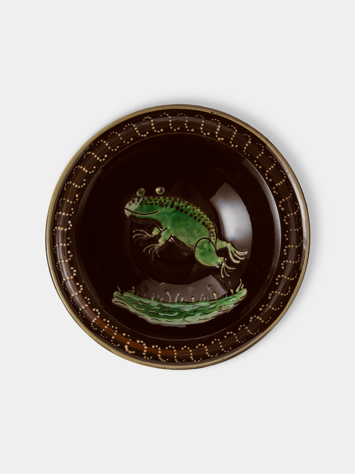 Poterie d’Évires - Animals Hand-Painted Ceramic Breakfast Bowls (Set of 4) - Dark Brown - ABASK