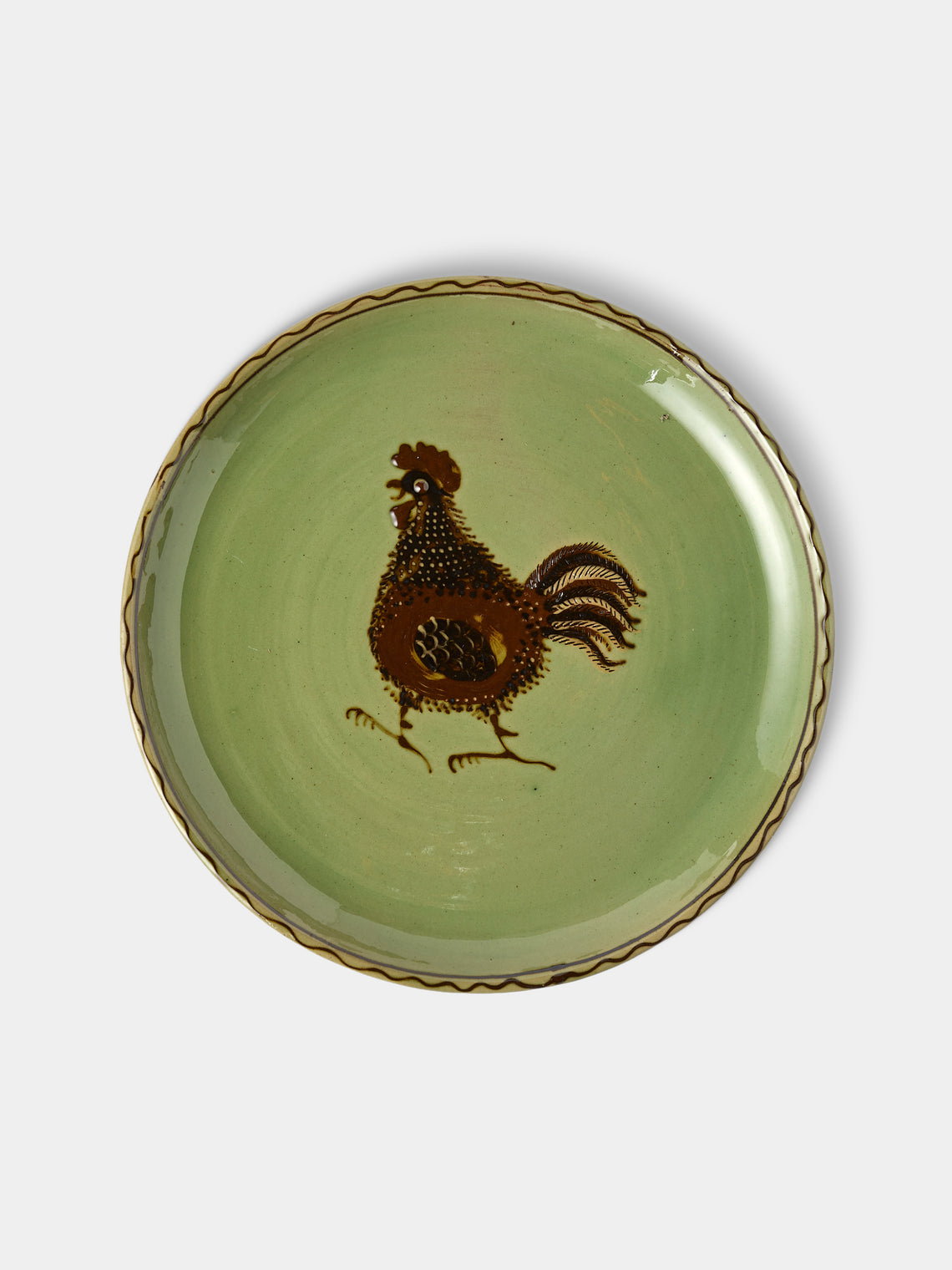 Poterie d’Évires - Animals Hand-Painted Ceramic Plates – 9.5in/24cm (Set of 8) - Green - ABASK