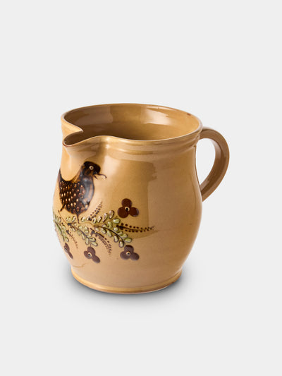 Poterie d’Évires - Birds Hand-Painted Ceramic Medium Jug - Cream - ABASK - 