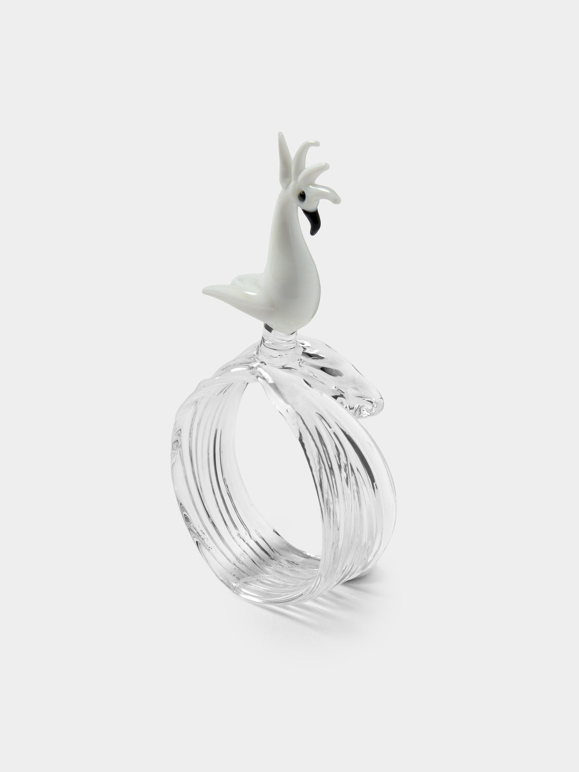Casarialto - | Set of 6 | Tropical Birds Hand-Blown Glass Napkin Rings - Multiple - ABASK