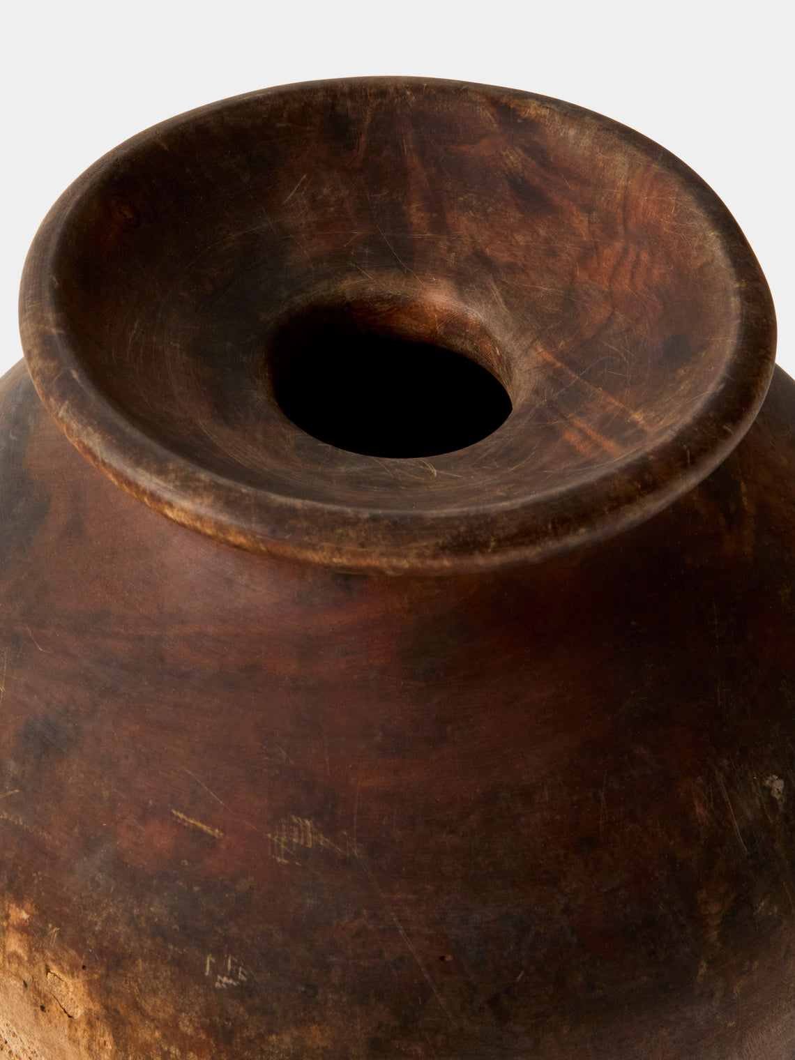Iida Woodturning - Hand-Turned Earth-Finish Cherry Wood Vase (14.5in/37.5cm) - Brown - ABASK