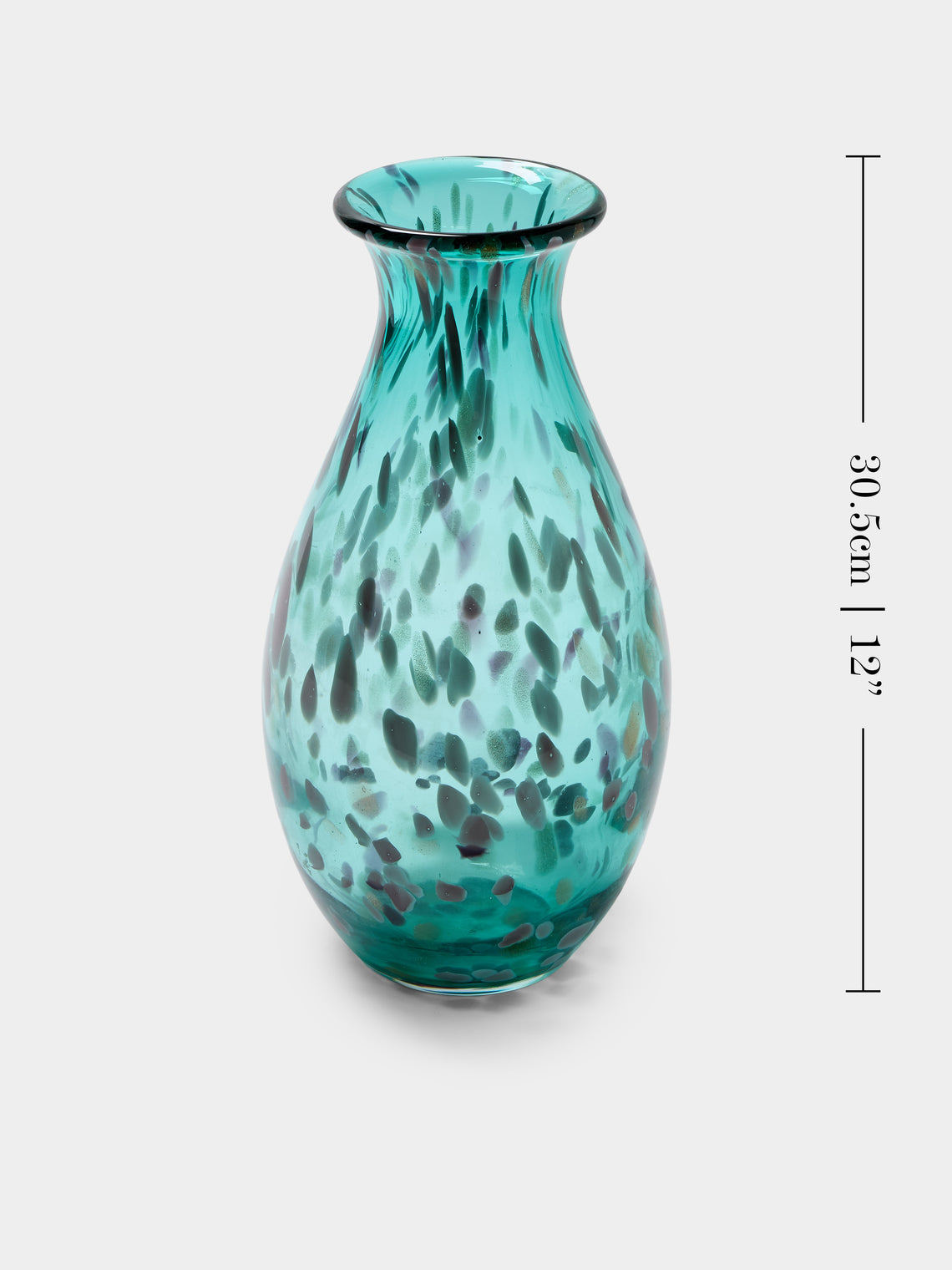 Antique and Vintage - 1960s Linea Mary Murano Glass Vase (12in/30.5cm) - Blue - ABASK