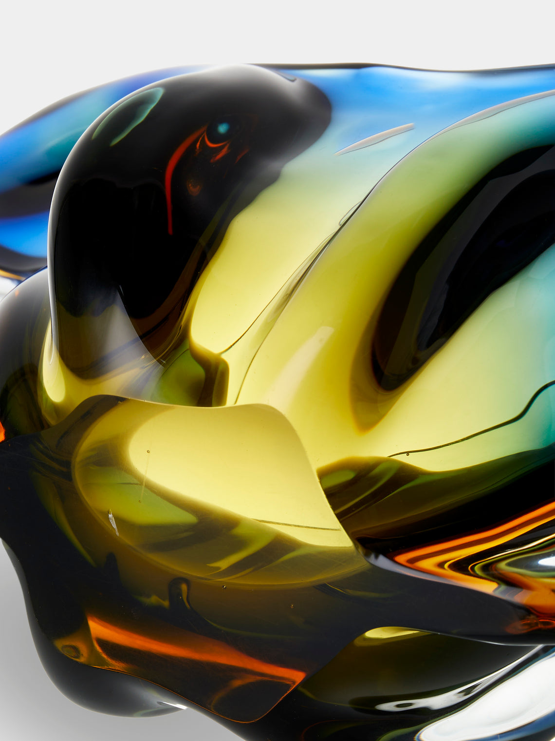 Antique and Vintage - 1950s Murano Glass Bowl (16in/40.5cm) - Clear - ABASK