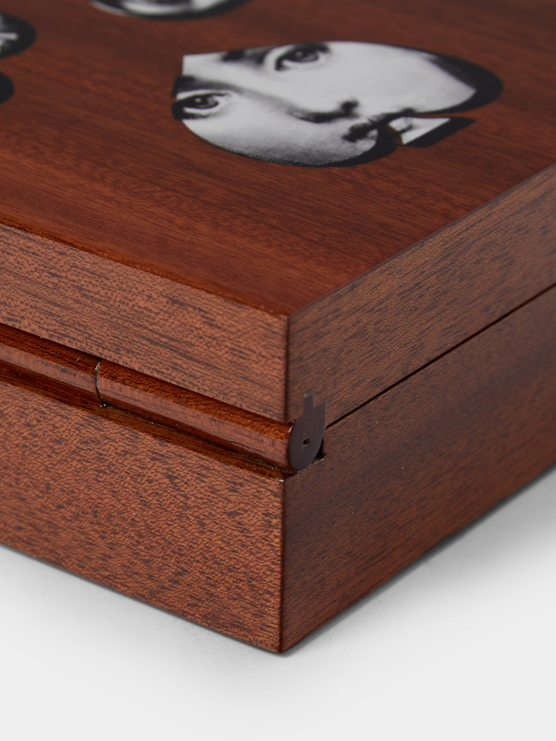 Fornasetti - Visi Wood and Iron Playing Cards Box - Brown - ABASK