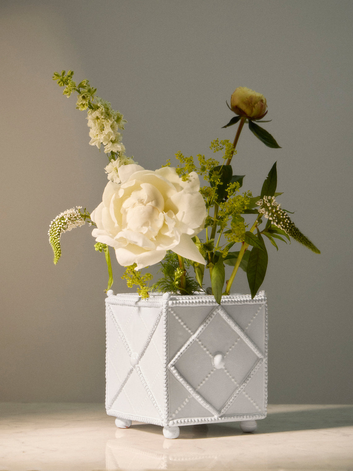 Emily Mitchell - Hand-Built Ceramic Bough Vase - White - ABASK