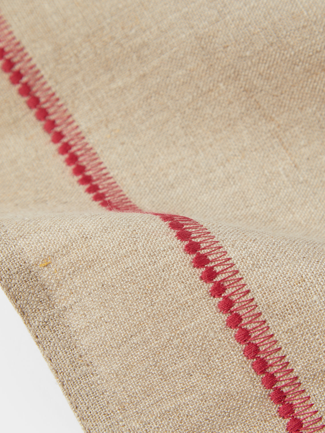 Chamois - | Set of 4 | Embroidered Linen Napkins - Beige - ABASK