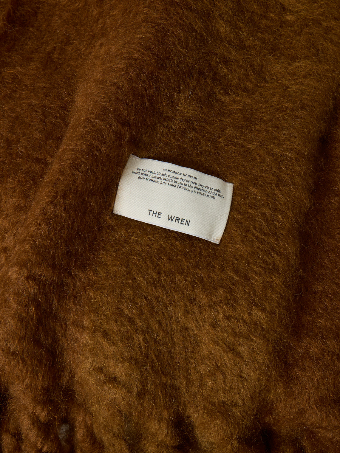 The Wren - Brume Handwoven Mohair and Wool Throw (76.5in/1.95m) - Brown - ABASK
