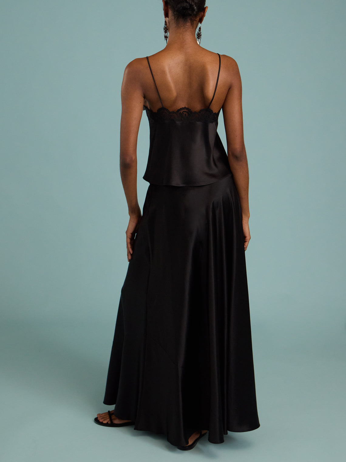 Heirlome - Antonia Silk Long Skirt | Size: S - Black - ABASK