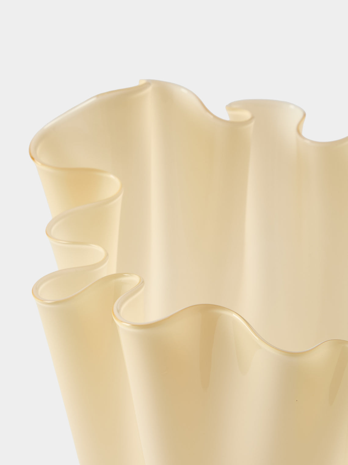 Venini - Fazzoletto Hand-Blown Murano Glass Vase (9.5in/24cm) - Yellow - ABASK