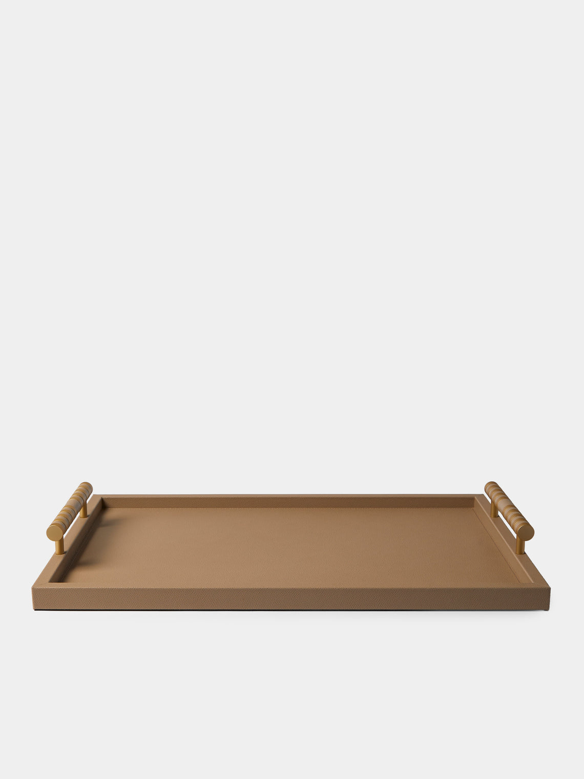 Pinetti - Saturno Leather Tray (22.5in/57.5cm) - Taupe - ABASK