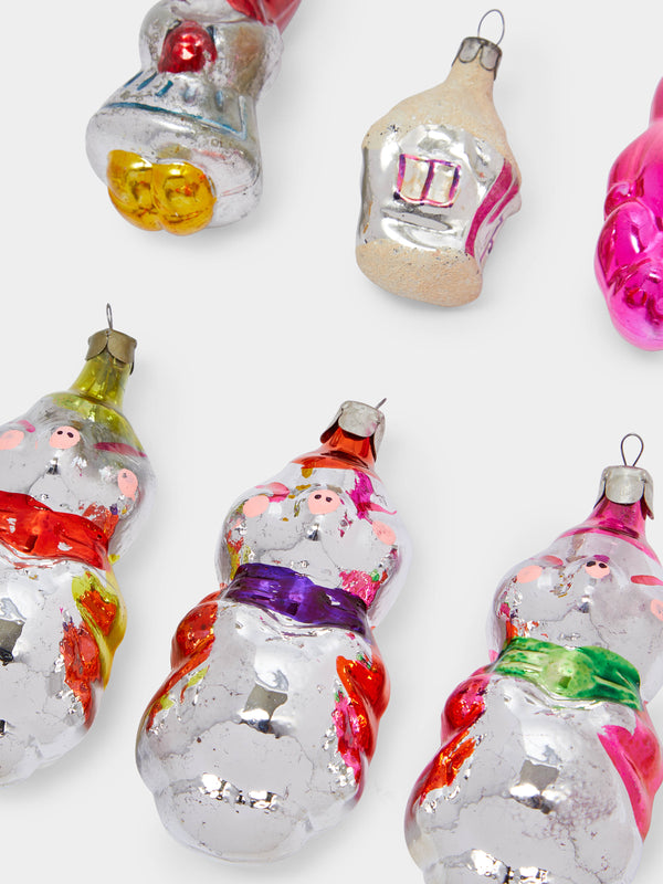 Antique and Vintage - 1950s Little Red Riding Hood and Three Little Pigs Glass Tree Decorations (Set of 6) -  - ABASK