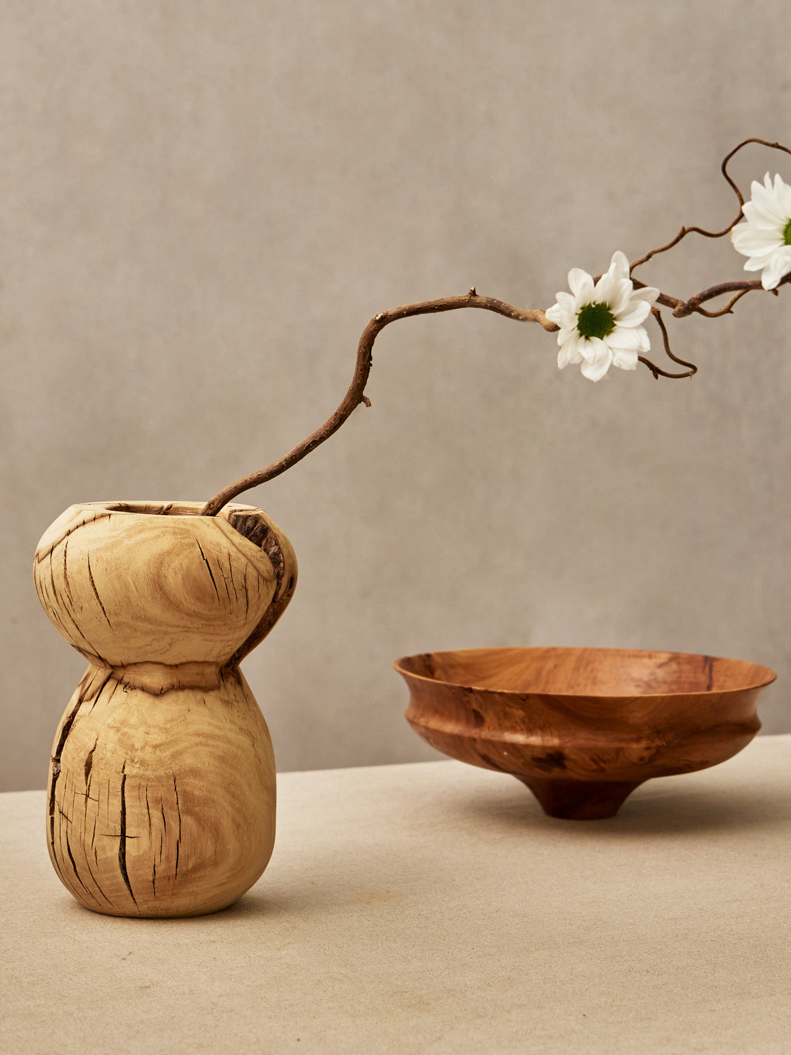 Thursday Furniture - Hand-Turned Fig Vase (8in/21cm) - Natural - ABASK