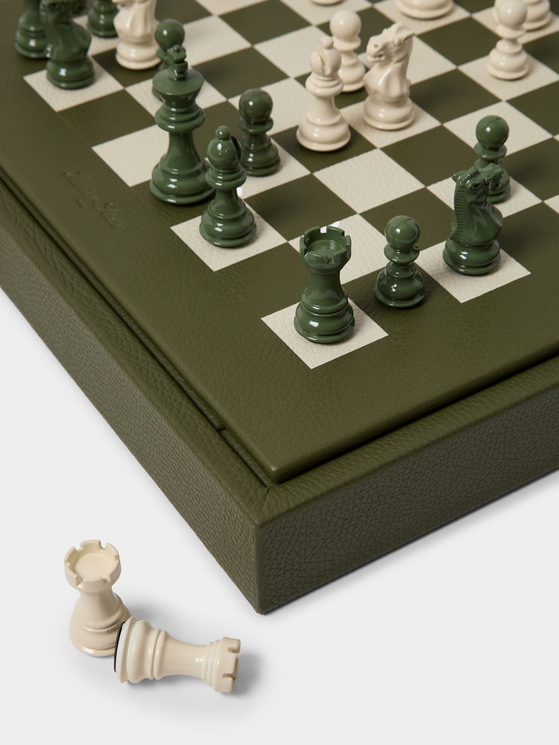 Hector Saxe - Leather Chess Set - Green - ABASK
