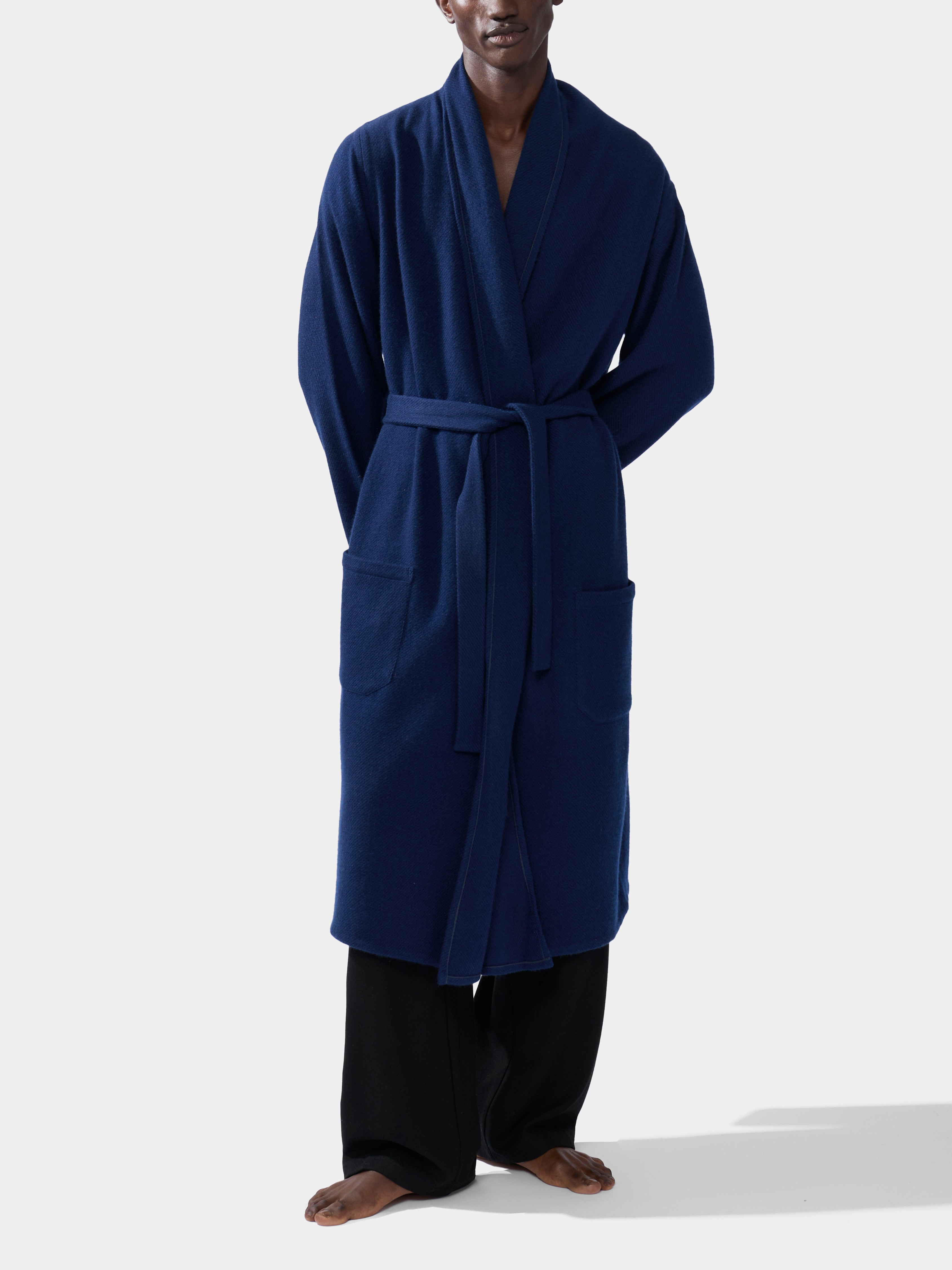 Cashmere Robe Blue Blue Nomad Cashmere Robe by Denis Colomb | ABASK