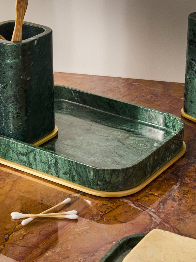 Giobagnara - Polo Marble Valet Tray (9.5in/24cm) - Green - ABASK