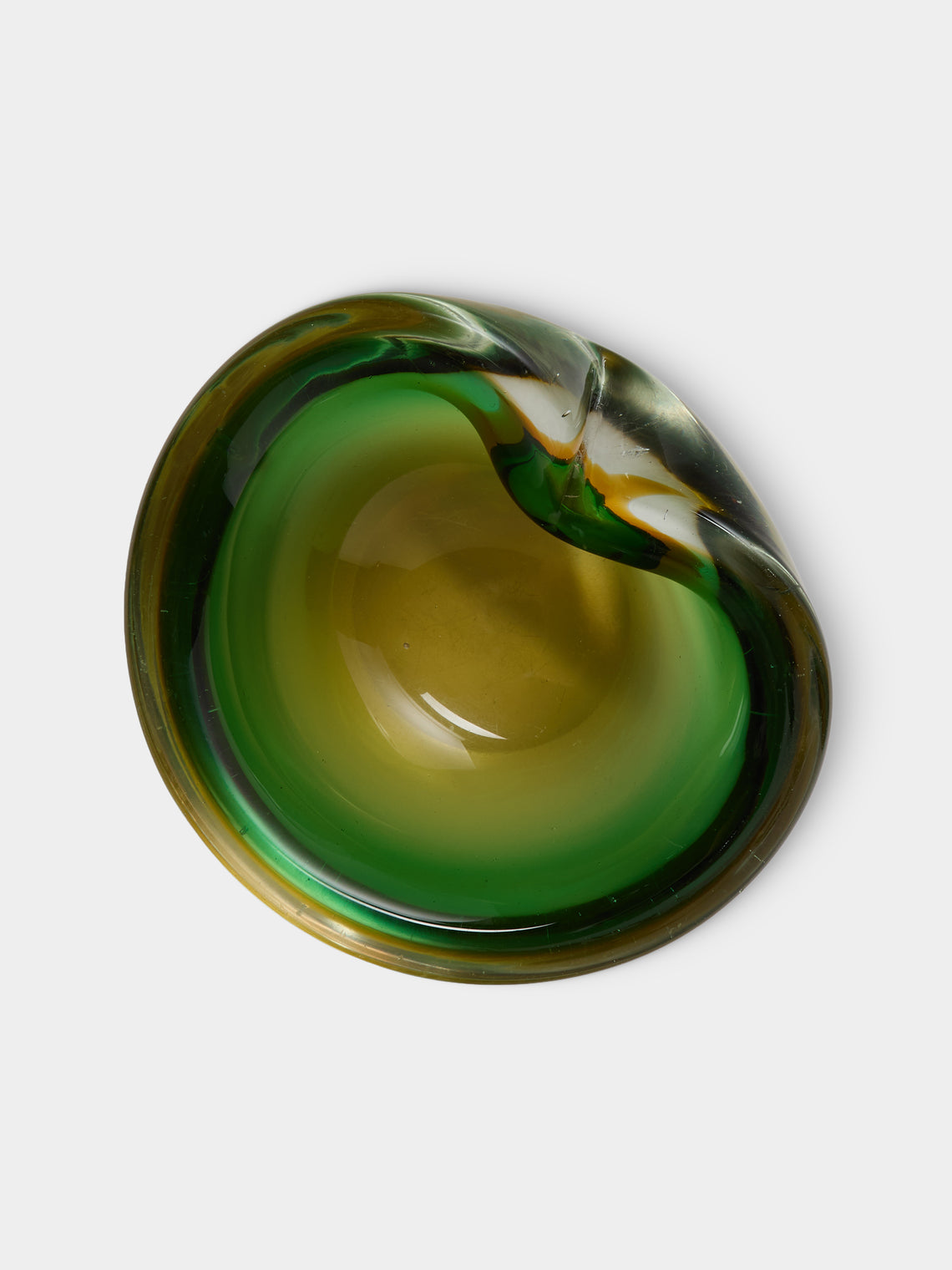 Antique and Vintage - 1970s Murano Glass Ashtray - Green - ABASK