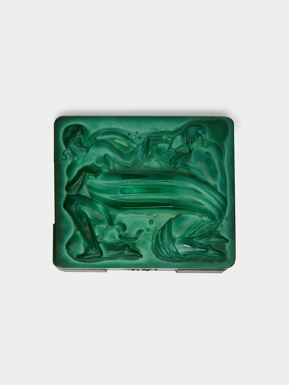 Antique and Vintage - 1930s Malachite Glass Box -  - ABASK