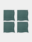 La Gallina Matta - Parentesi Linen Napkins (Set of 4) - Blue - ABASK - 