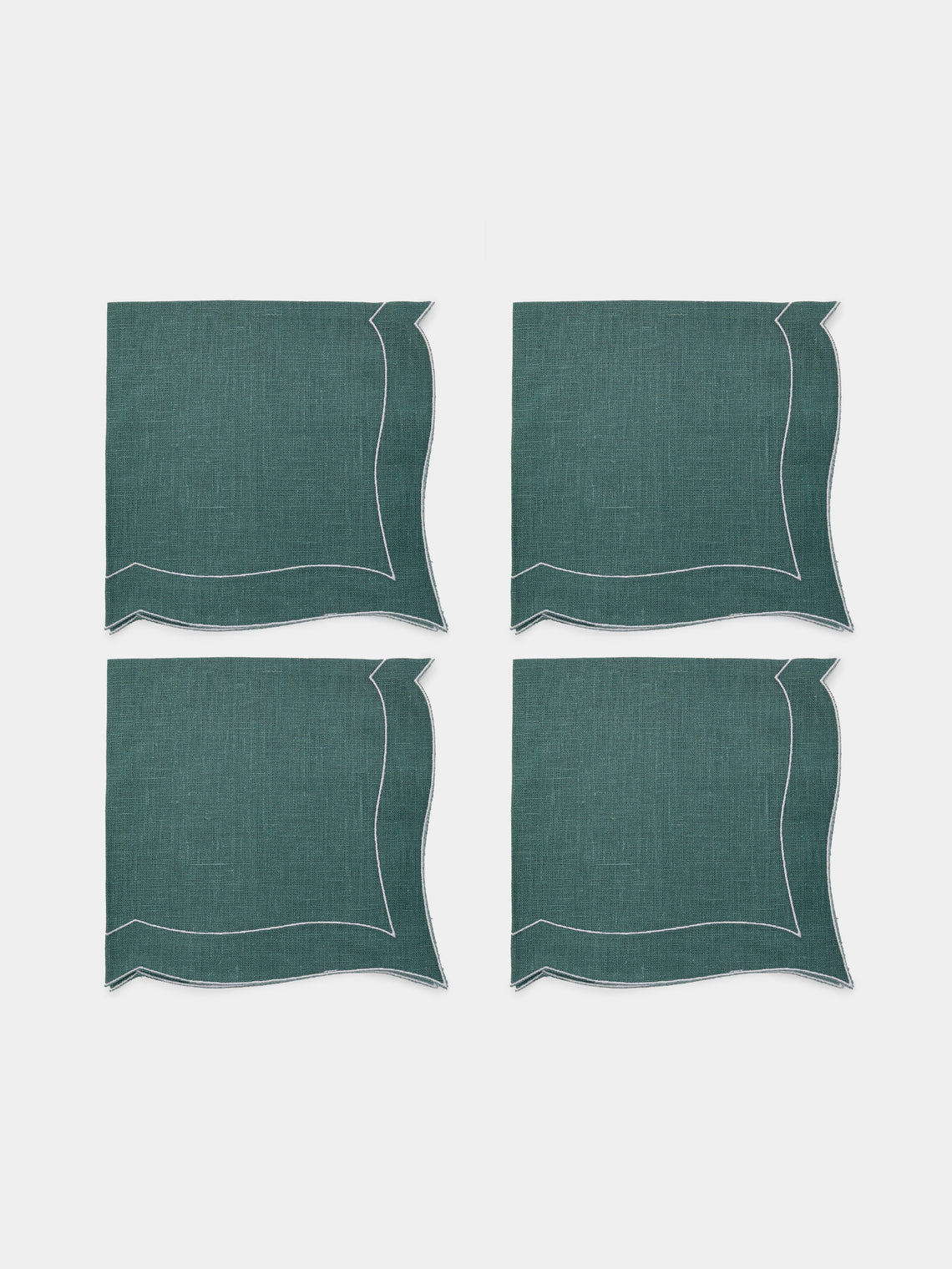 La Gallina Matta - Parentesi Linen Napkins (Set of 4) - Blue - ABASK - 