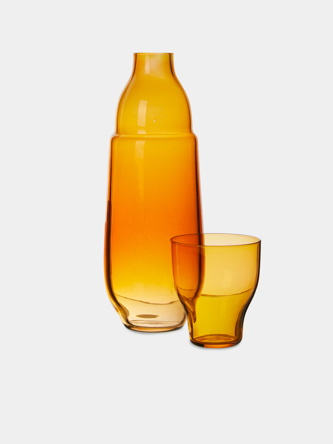 Kickie Chudikova - Danube Hand-Blown Murano Glass Carafe & Glass - Yellow - ABASK - 