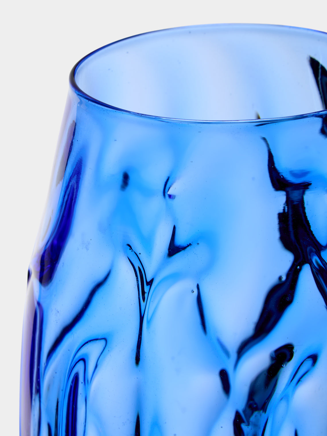 Antique and Vintage - Mid-Century Vittorio Zecchin Murano Glass Vase (6.5in/17cm) - Blue - ABASK