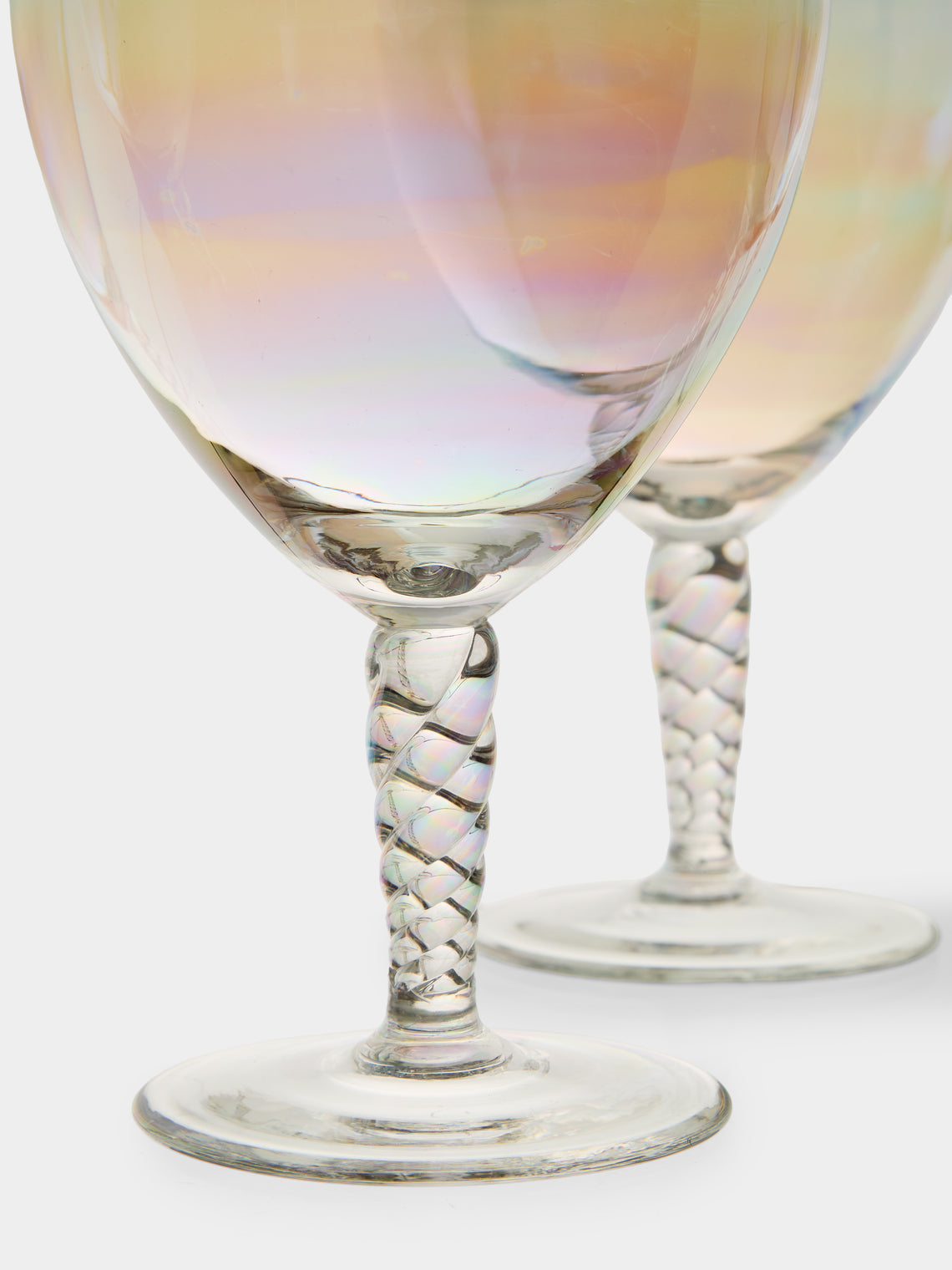 Antique and Vintage - 1950s Pearlescent Red Wine Glasses (Set of 6) - Multiple - ABASK