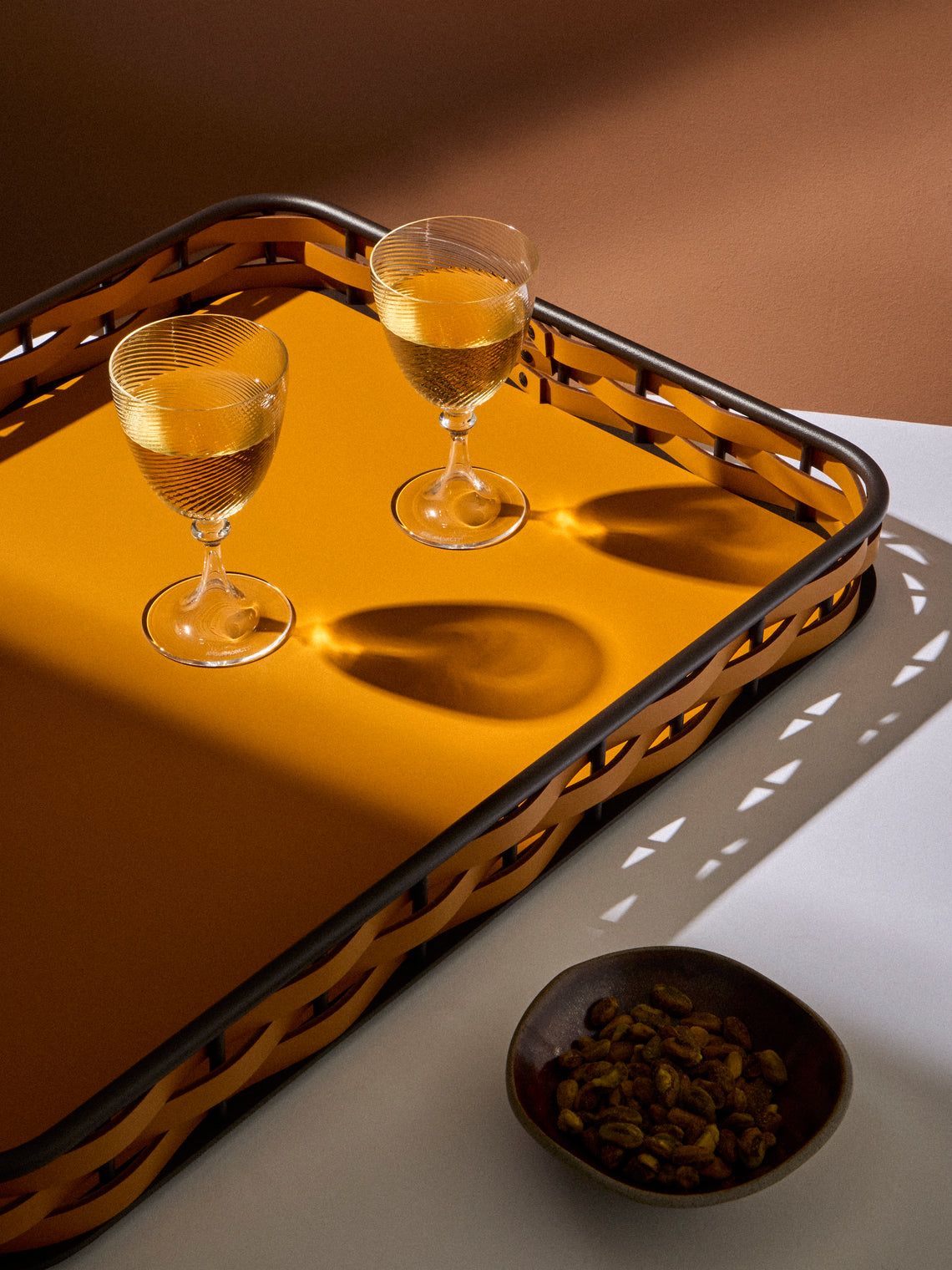 RUDI - Nassa Leather Tray (24in/60.5cm) - Tan - ABASK