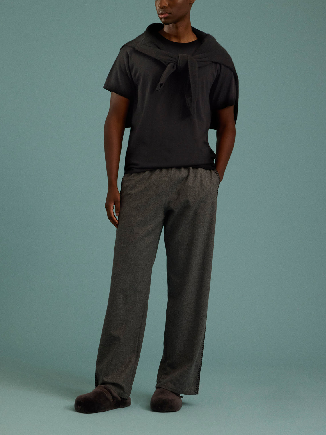 Sebline - Marocaine Wool Trousers | Size: L/XL - Gray - ABASK