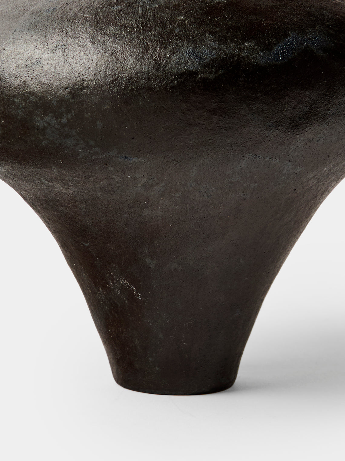 By Raffaella - Agata II Hand-Coiled Stoneware Vase (11.5in/29cm) - Black - ABASK