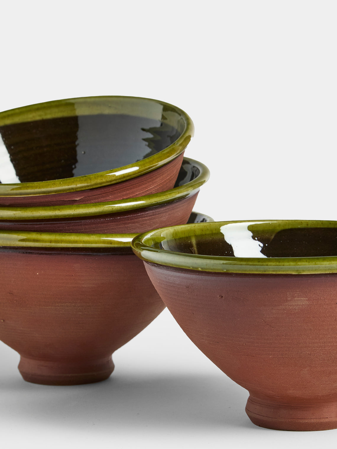 Neville Tatham - Slipware Ribbed Bowls (Set of 4) - Brown - ABASK