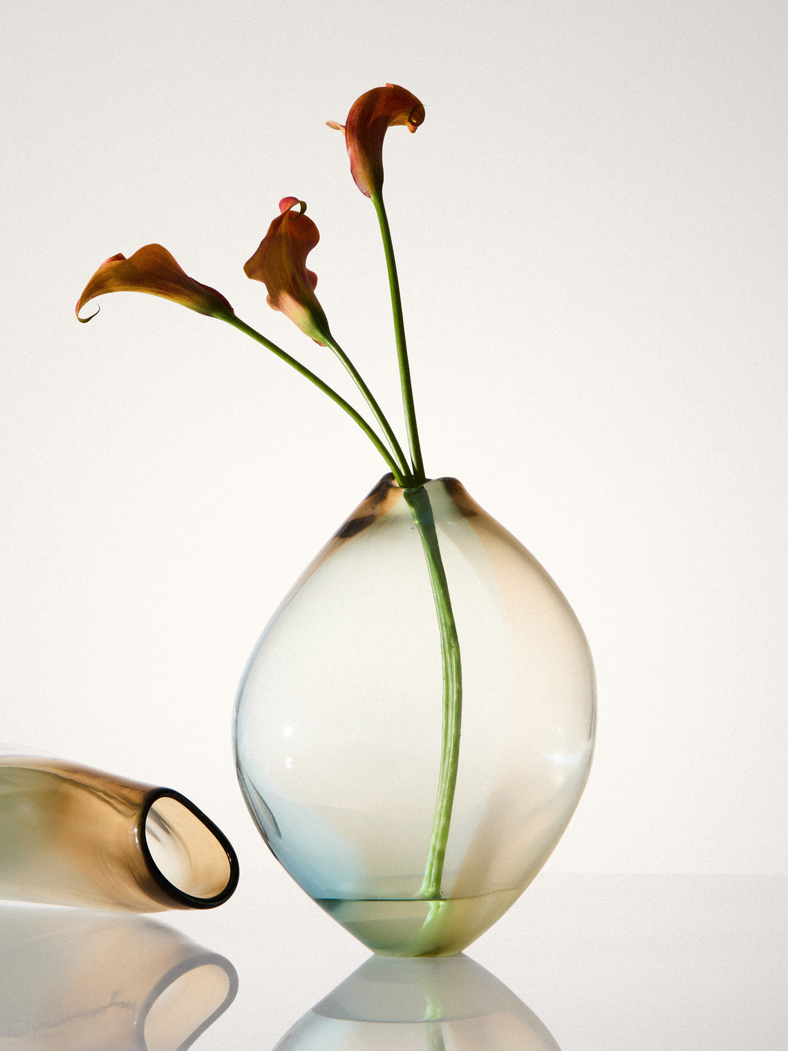 Michèle Oberdieck - Bronze Isaris Hand-Blown Glass Vase (12in/30cm) - Multiple - ABASK