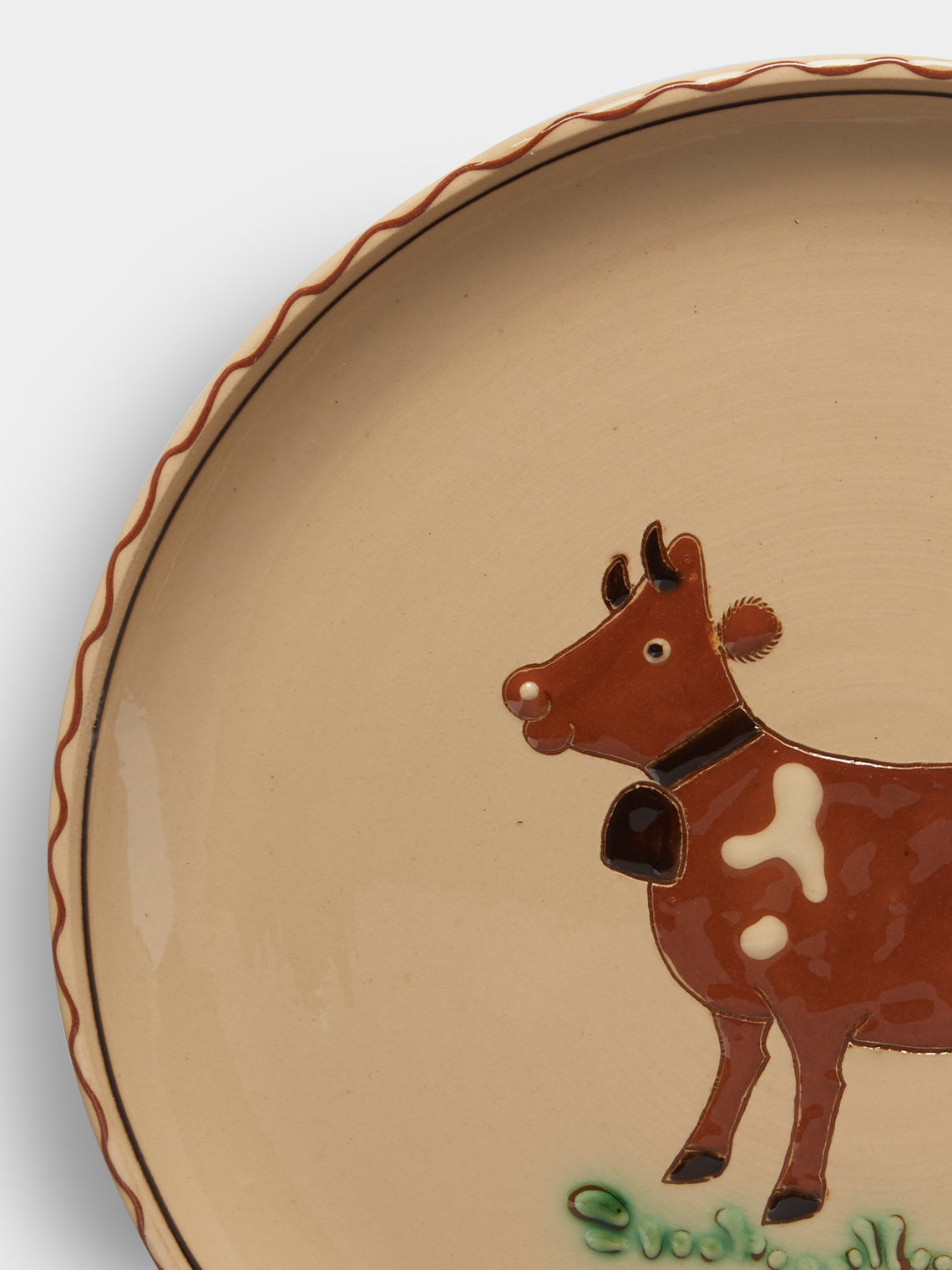 Poterie d’Évires - Cows Hand-Painted Ceramic Dinner Plates (Set of 4) -  - ABASK