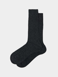 Maria La Rosa - Women's One Cashmere Mid-Calf Socks | One Size - Dark Gray - ABASK - 