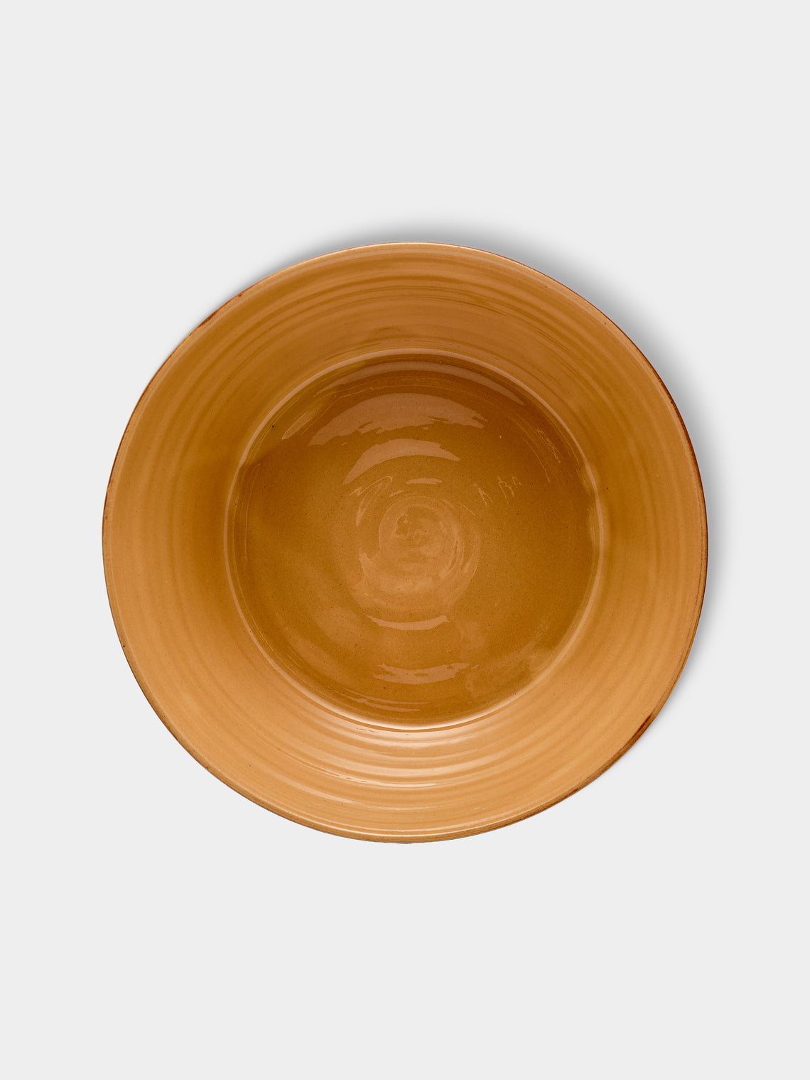 Poterie d’Évires - Flowers Hand-Painted Ceramic Large Handled Serving Bowl - Light brown - ABASK