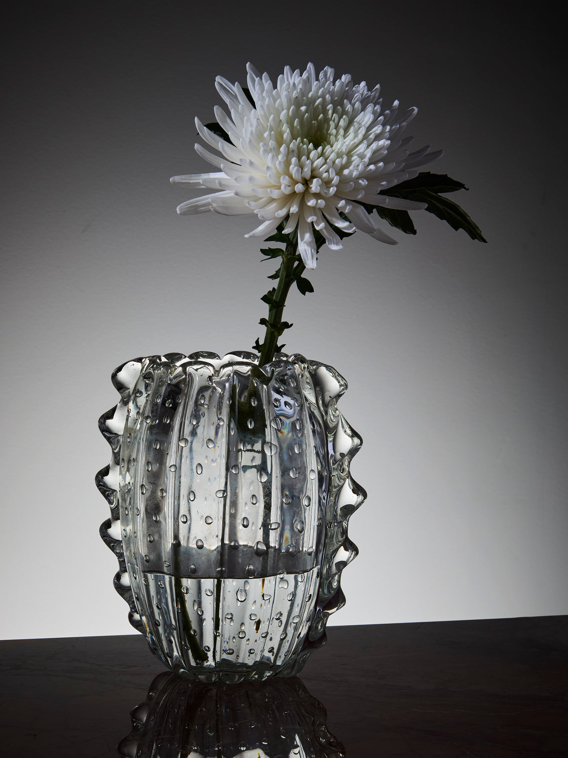 Antique and Vintage - 1930s Ercole Barovier Rostrato Glass Vase (8in/20.5cm) - Clear - ABASK