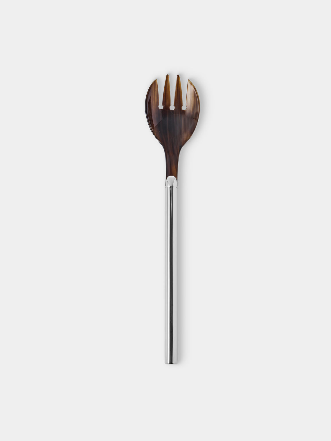 San Lorenzo - 1979 Afra and Tobia Scarpa Sterling Silver and Horn Salad Servers (Set of 2) - Silver - ABASK