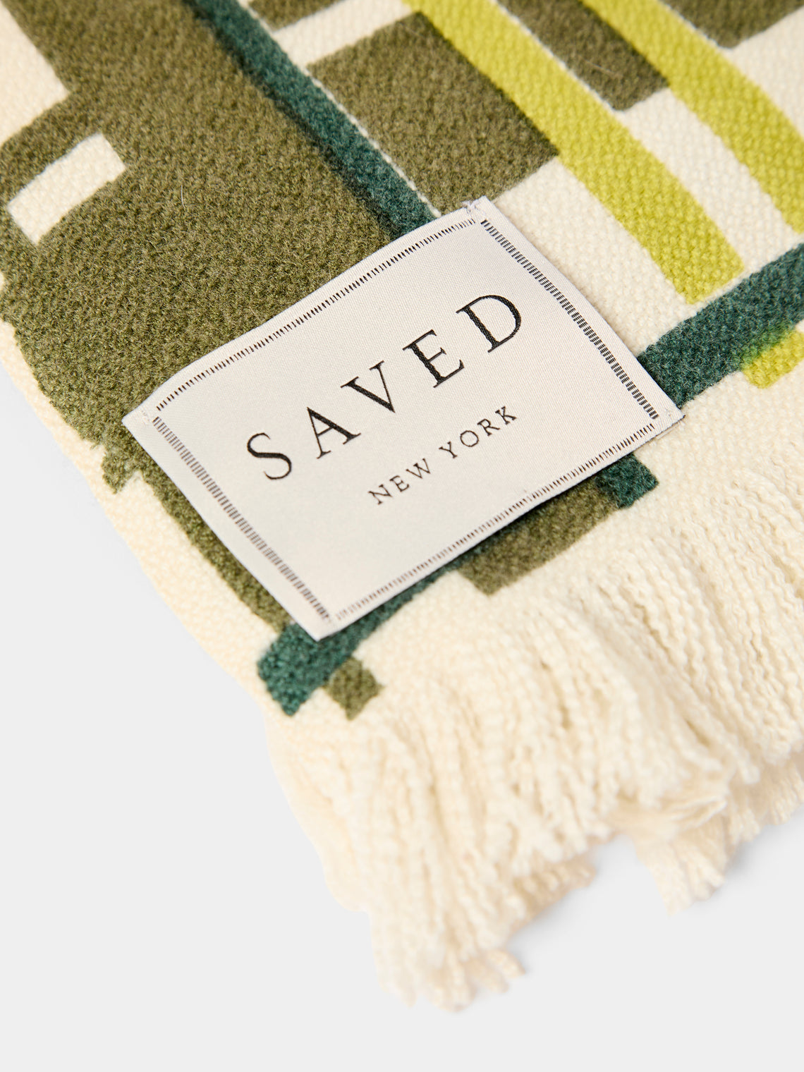 Saved NY - Greenpoint Cashmere Throw (79in/2m) - Green - ABASK