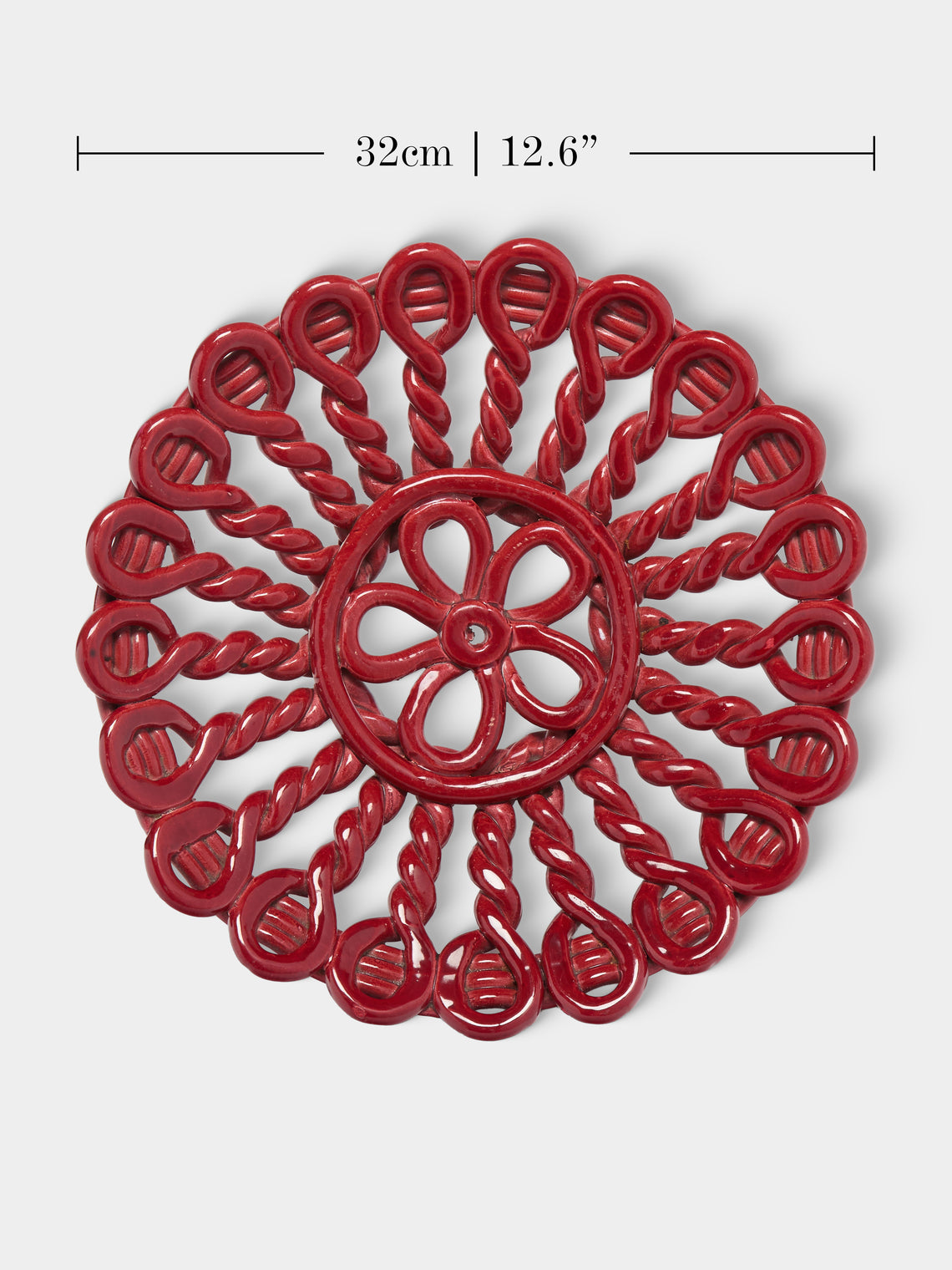 Antique and Vintage - 1950s Vallauris Braided Ceramic Bowl - Red - ABASK