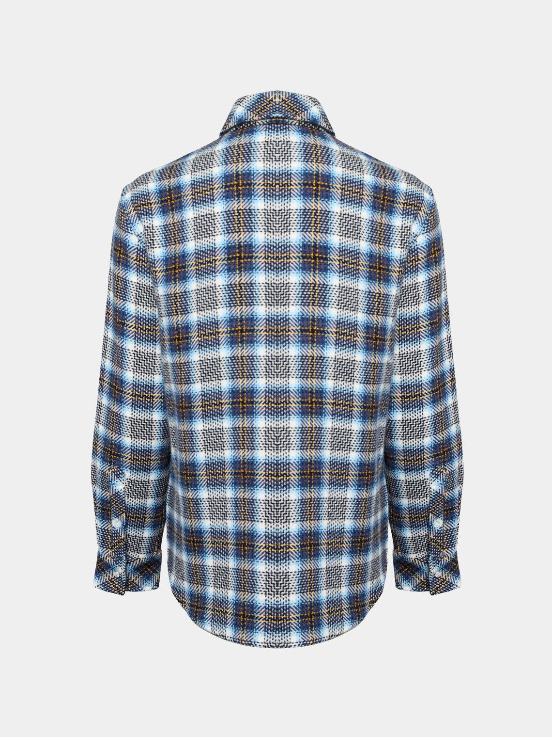 God's True Cashmere - Lightning Storm Tartan Cashmere Shirt | Size: S - Gray - ABASK