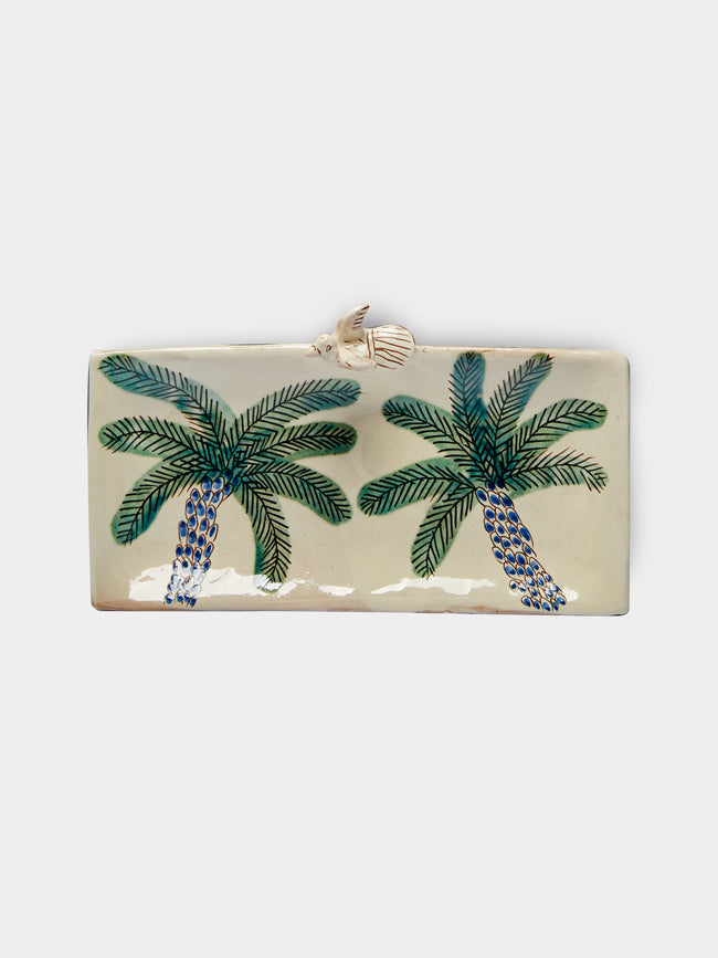Malaika - Palms Hand-Painted Ceramic Platter -  - ABASK - 