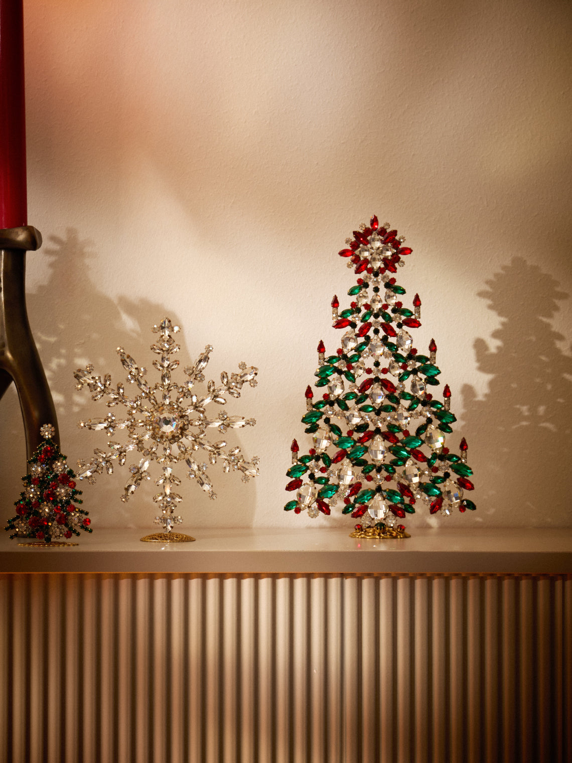 ABASK Decorations - Intricate Czech Crystal Tree - Red - ABASK